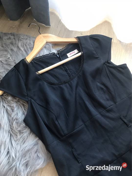 Granatowa elegancka ołówkowa sukienka Orsay r 36 czarny Kielce