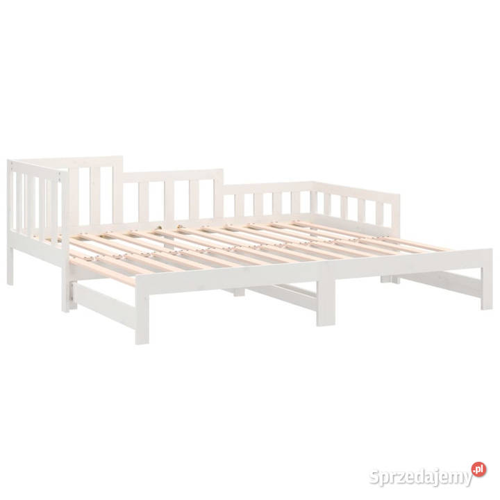 Łóżko rozsuwane białe 2x80x200 lite drewno
