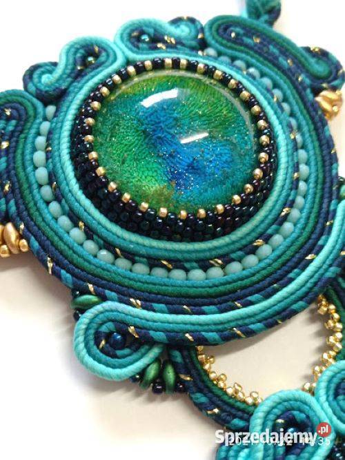 NASZYJNIK MORSKI Z PODWÓJNĄ ŻYWICĄ SUTASZ Naszyjniki Warszawa