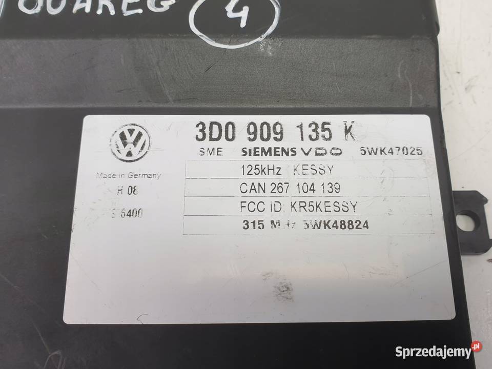 VW Touareg STEROWNIK KESSY moduł KOMPUTER Części samochodowe Chełm