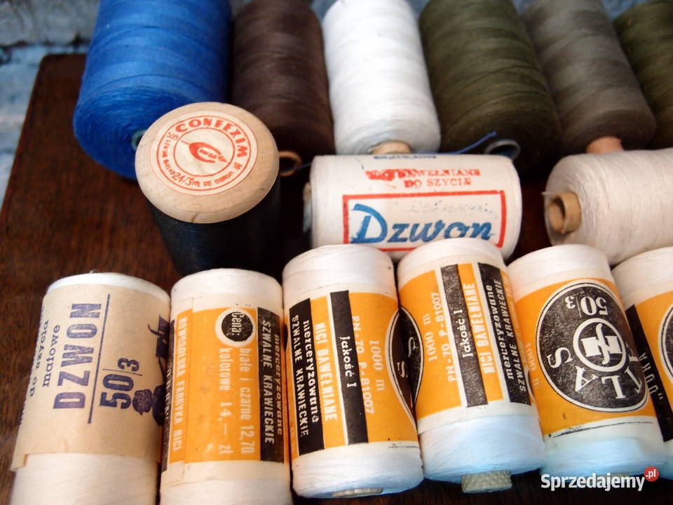 Nici bawełniane Odra 50x3 i 40x3 matowe białe Antyki, Sztuka, Kolekcje