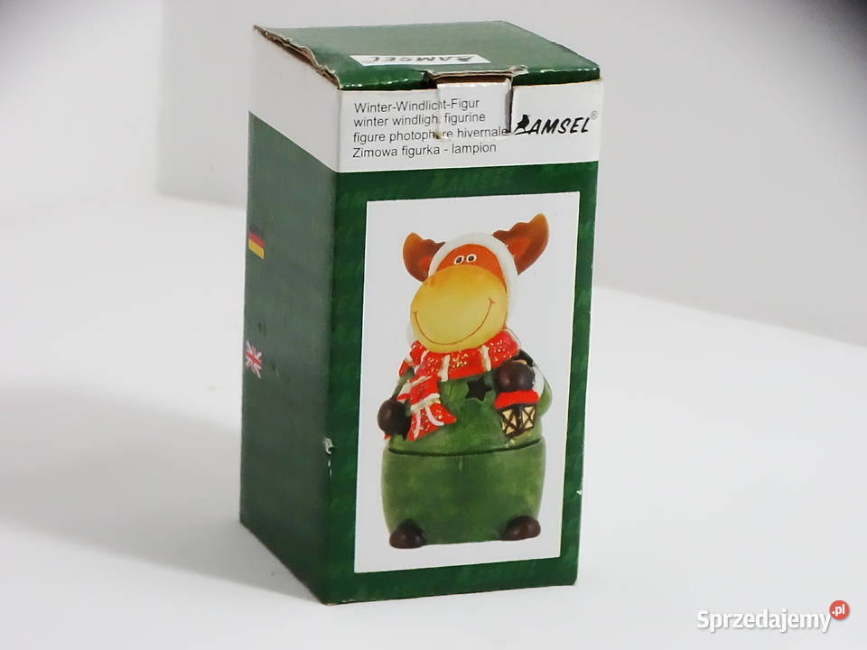 Zimowa figurka lampion porcelanowy dekoracja Biłgoraj