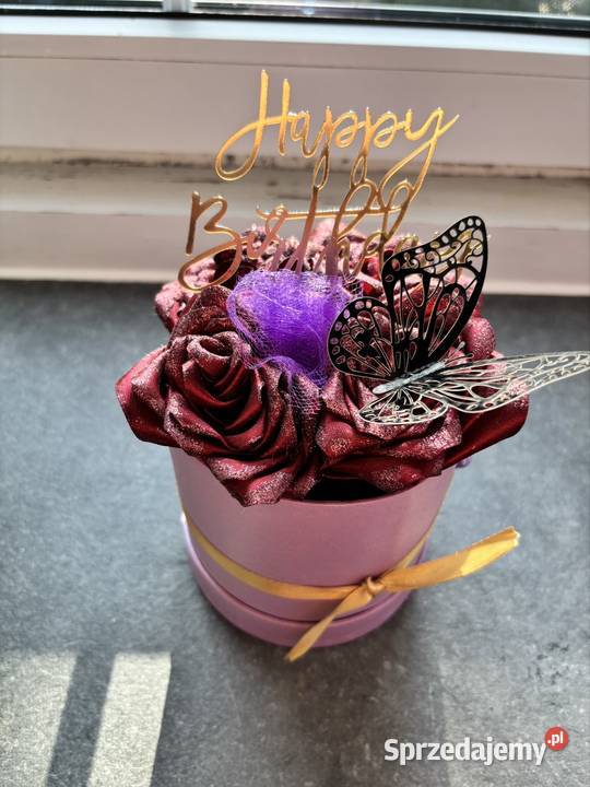 Mały Bukiet kwiatów ze wstążek Flowerbox Kikół