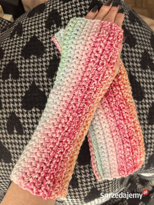 Mitenki rękawiczki bez palców handmade damskie dolnośląskie Wrocław