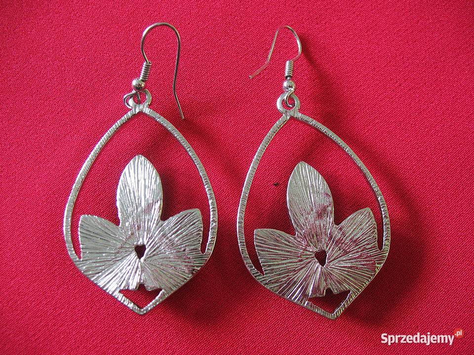 Kolczyki metal i szkło mieniące Siedlce