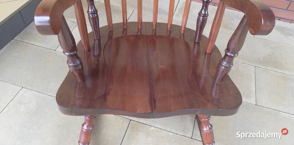 Fotel drewniany bujany na biegunach bujak Garwolin