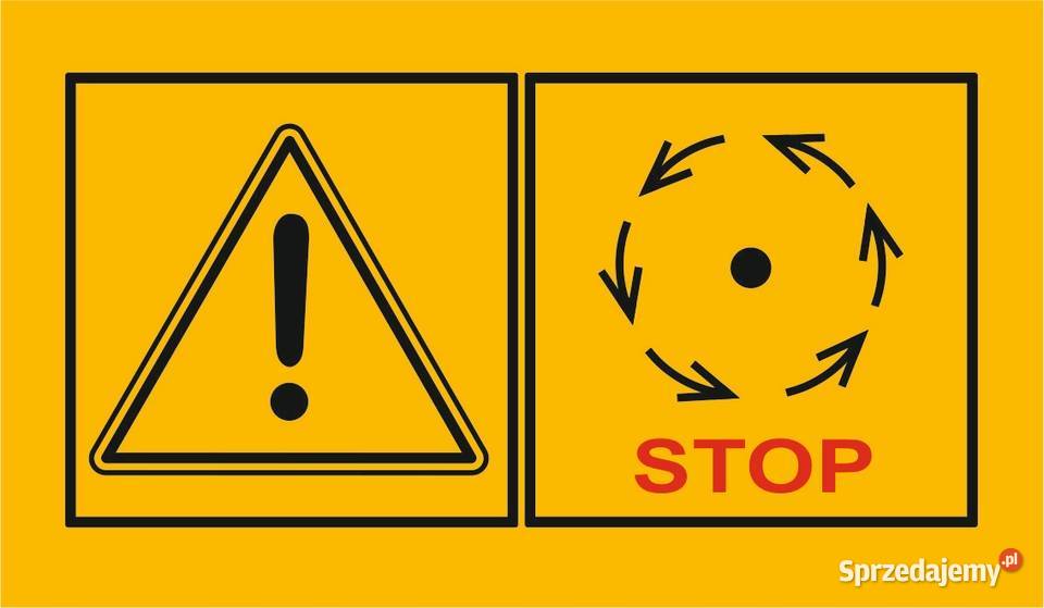 Naklejka ostrzegawcza na maszyny uwaga silnik małopolskie Kamionna sprzedam