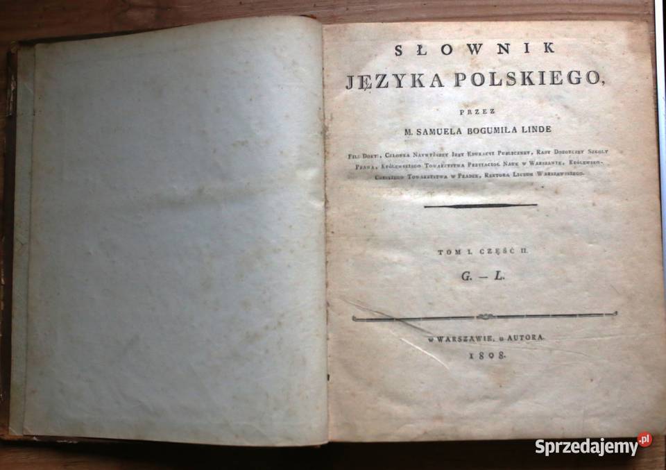 Słownik języka polskiego S Linde r 1808 zabytek pomorskie