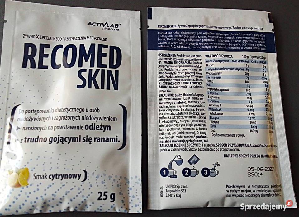 RECOMED SKIN Saszetki ACTIVLAB Niedożywienie Pozostałe zachodniopomorskie Rewal