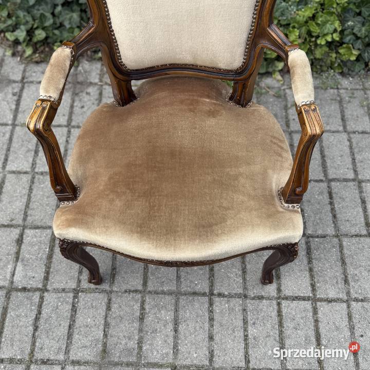 ARTexpert Wygodny Pałacowy fotel Ludwik welur zachodniopomorskie Dobrzany