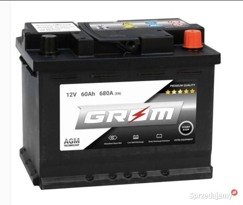 Akumulator GROM AGM STARTSTOP 60Ah 680A Prawy Grudziądz