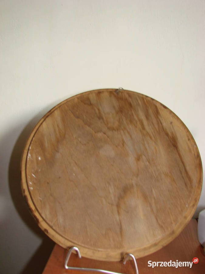drewniany talerz dekoracyjny PRL sprzedam