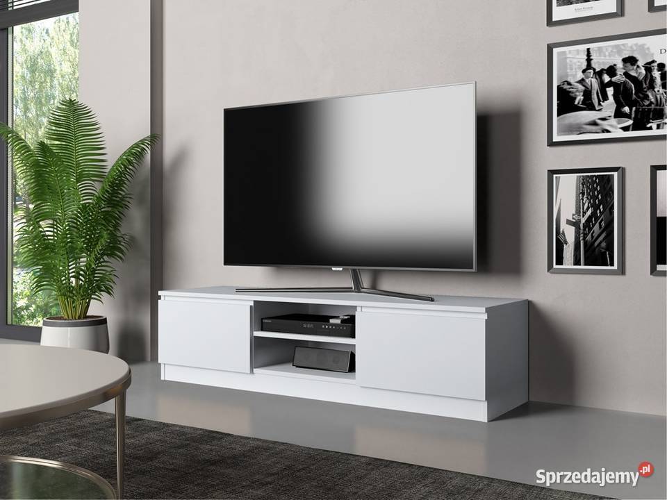 Stolik RTV Malwa 140 Biały 40cm RTV