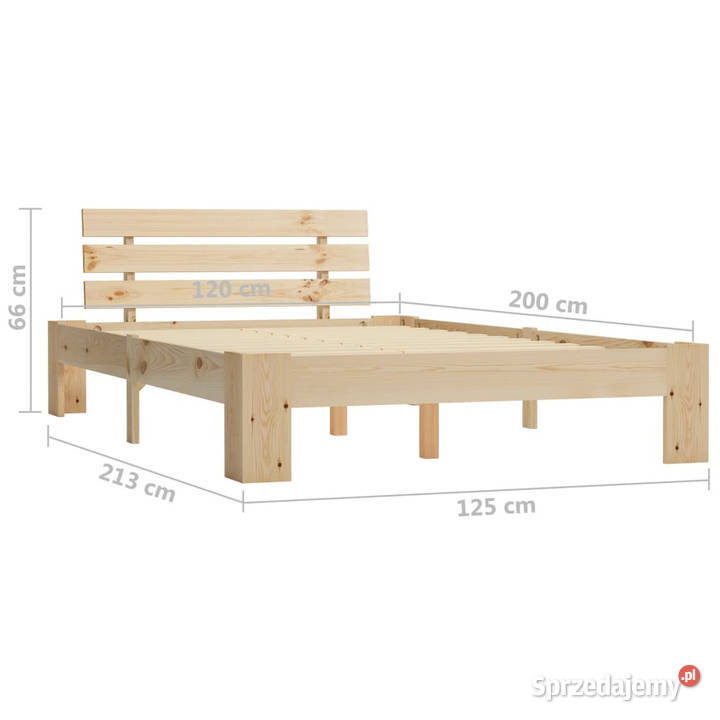 Rama łóżka lite drewno sosnowe 120 x 200 Warszawa