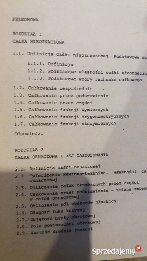 Piskorz książka Zbiór zadań z rachunku całkowego Warszawa sprzedam