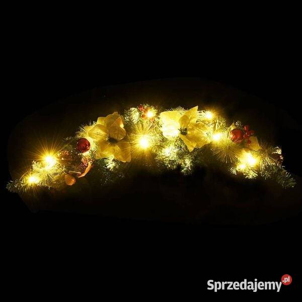 vidaXL Łuk świąteczny z girlandą i lampkami LED