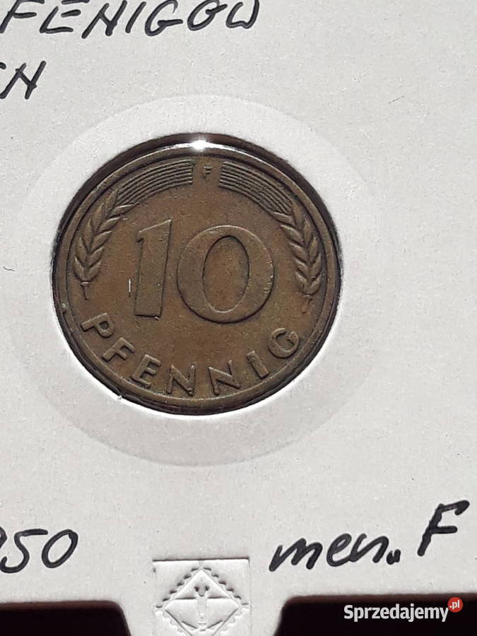 10 Fenigów RFN 1950 r men F 1