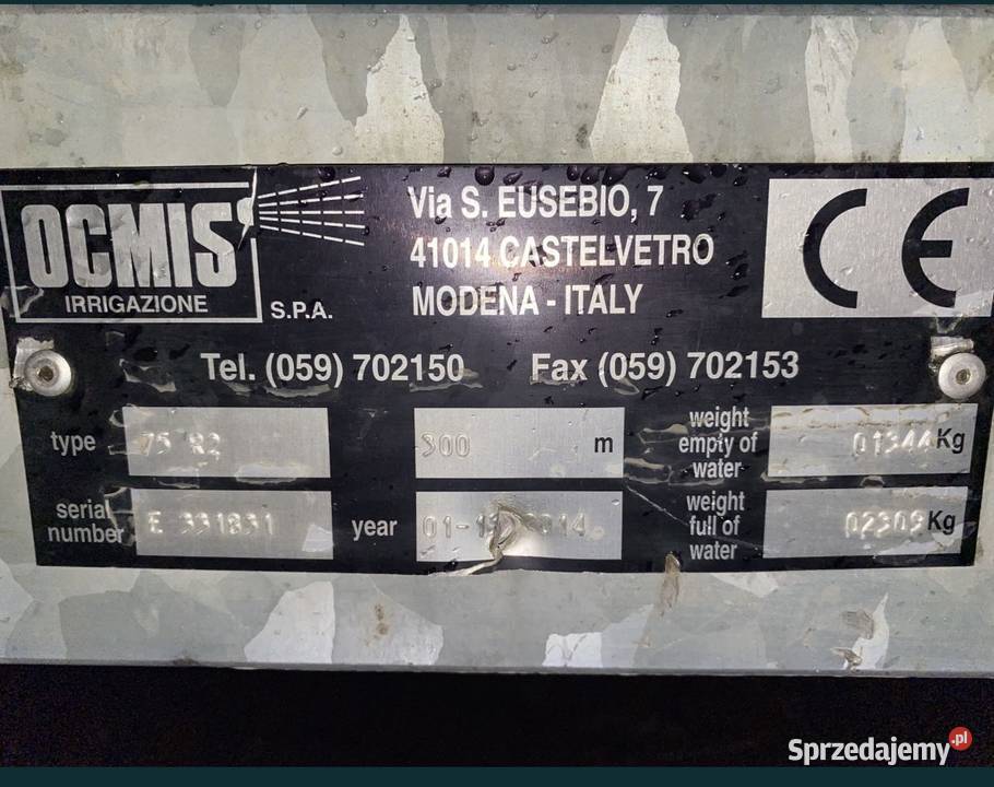 Deszczownia ocmis R2 75350 nieuszkodzony Pozostałe łódzkie sprzedam