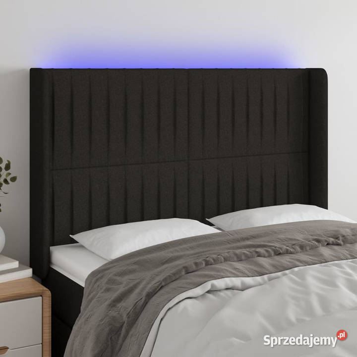 Zagłówek do łóżka z LED czarny 147x16x118128 Warszawa