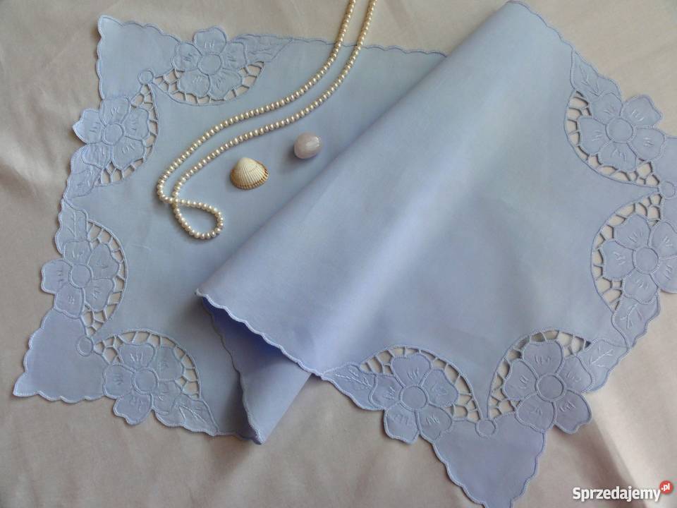 Kolorowe bogato haftowane serwety bieżniki haft Lublin