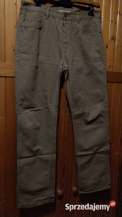 Szare piaskowe jeansy Stress jasno brązowe W38 szary/srebrny Odzież codzienna Warszawa