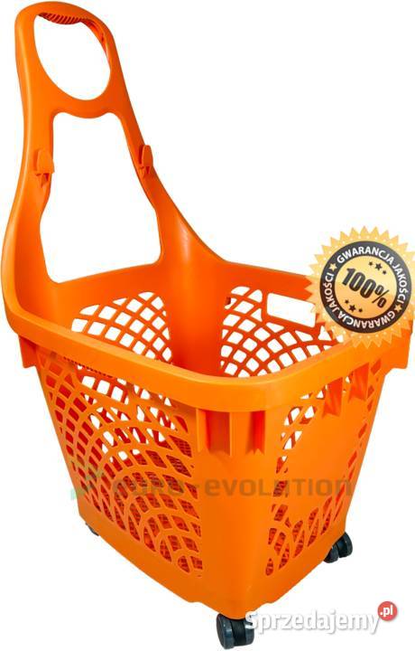 KOSZYK SKLEPOWY NA KÓŁKACH z rączką 66 Litrów