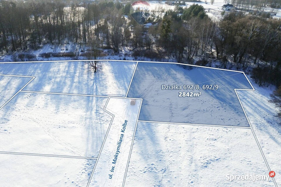 Działka rzeką pow 2842 m2 Budy Zosine WZ budowlana sprzedam