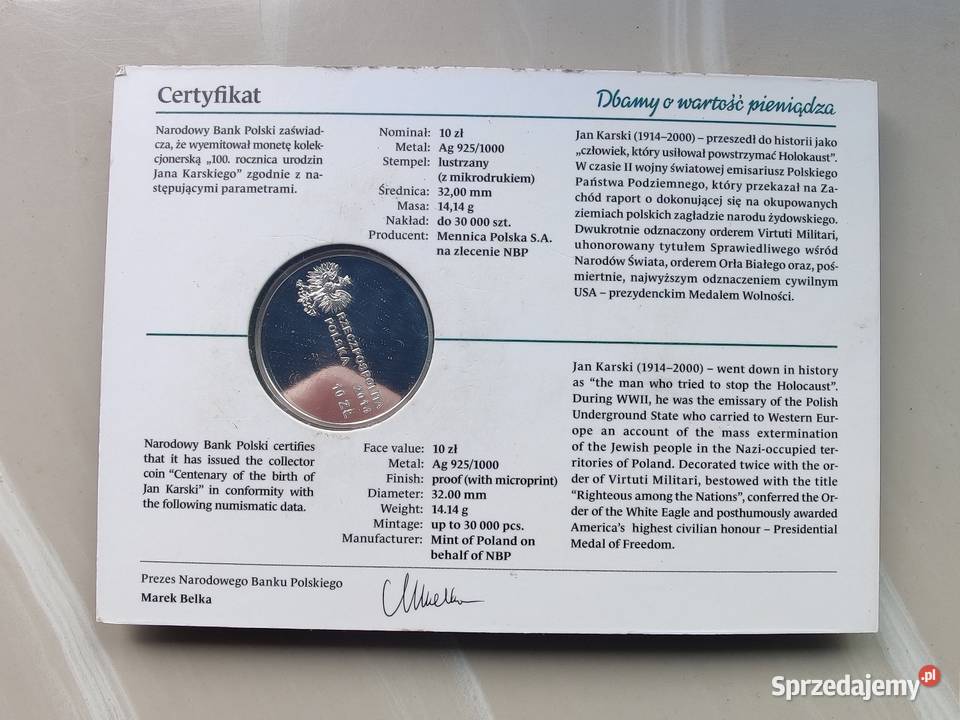 Srebrny Jan Karski 10 Rzeszów sprzedam