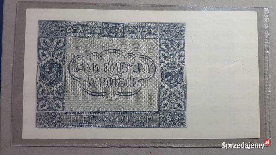 RZADKOŚĆ 5 złotych 1940 s B UNC Warszawa sprzedam
