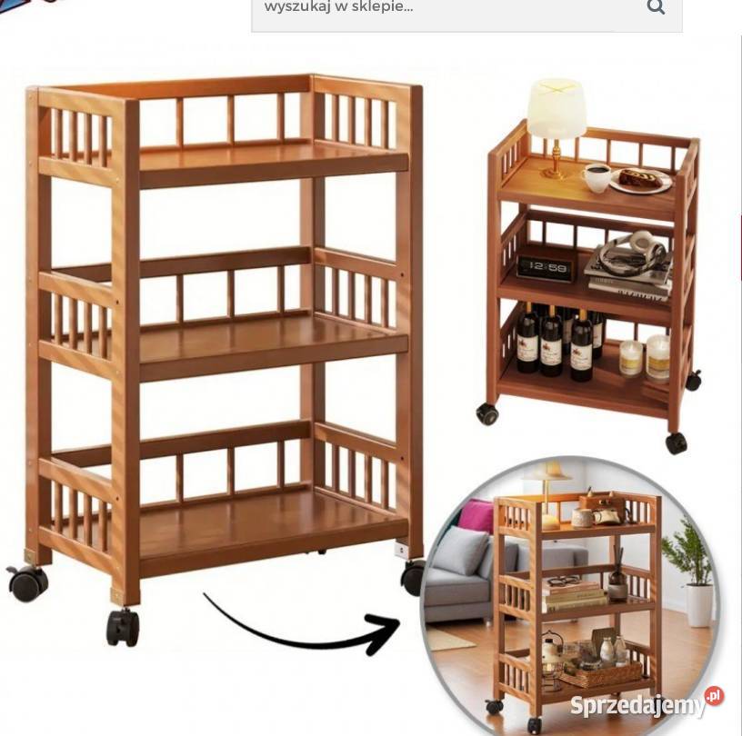 Piękny Bambusowy Regał do kuchni salonu śląskie Częstochowa