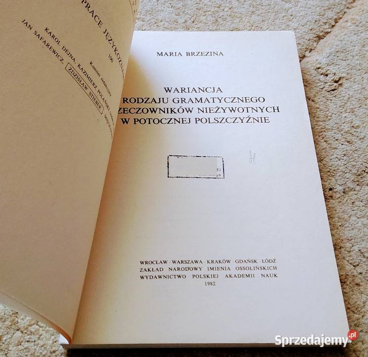 Wariancja rodzaju gramatycznego rzeczowników pomorskie Gdańsk