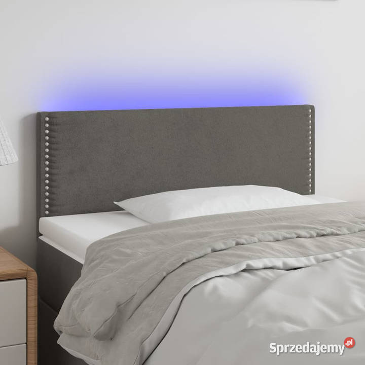 Zagłówek do łóżka z LED ciemnoszary 90x5x7888 Ramy i stelaże Warszawa