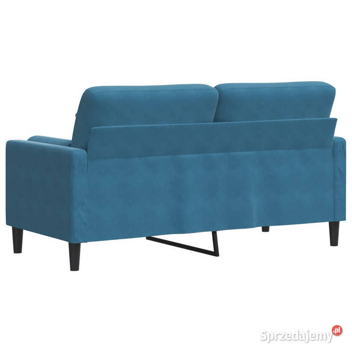 2osobowa sofa z poduszkami niebieska 140 aksamit Warszawa sprzedam