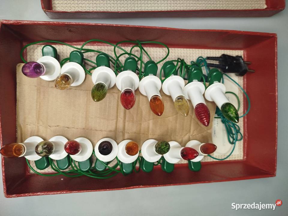 Zabytkowe lampki choinkowe z czasów PRL Boże Narodzenie Zgierz sprzedam
