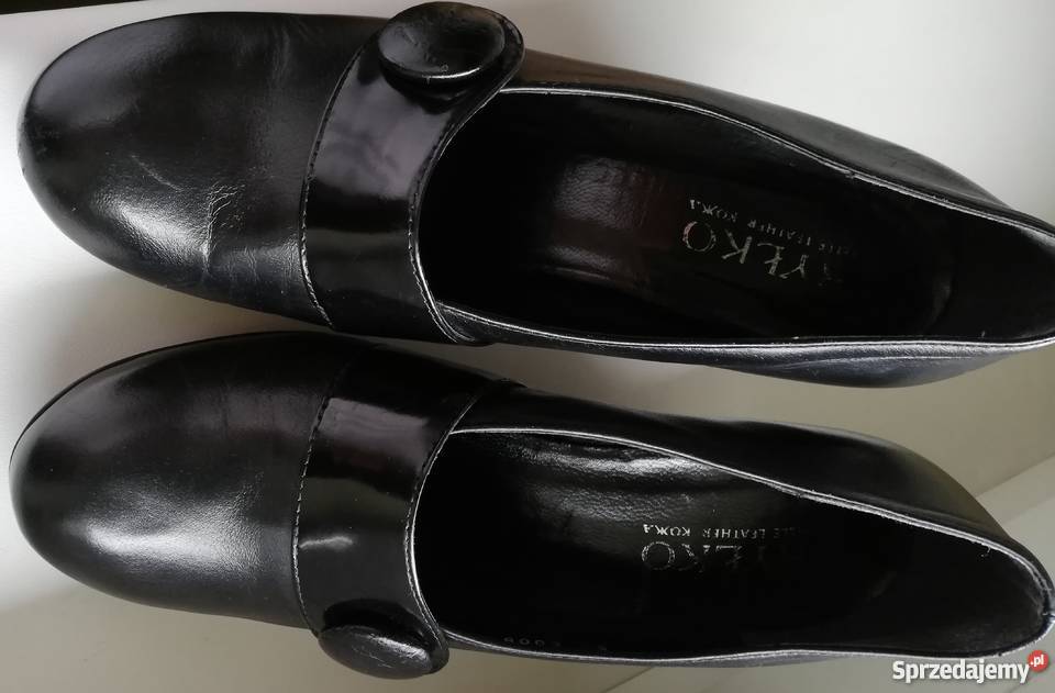 Wygodne półbuty RYŁKO czarne r 365 czółenka skóra Budy Barcząckie sprzedam