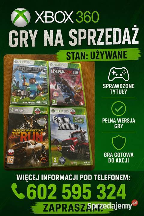 sprzedam 4 gry używane na Xboxa Czerniejewo