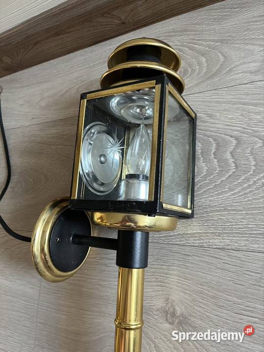 Lampa lampion mosiądz latarnia powojowa kinkiet mazowieckie Jabłonna
