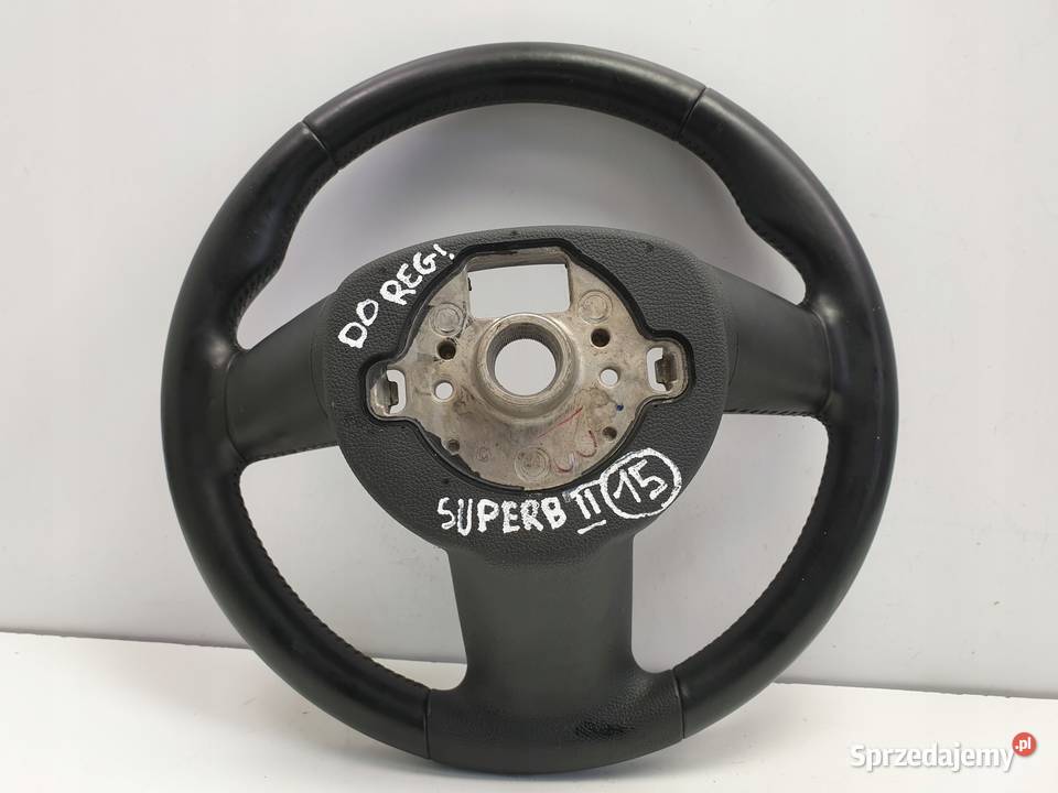 Skoda Superb II SKÓRZANA KIEROWNICA Skóra osobowe Rudka