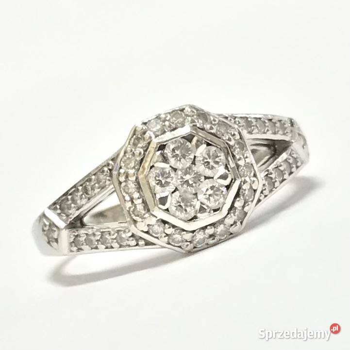 Złoty PIERŚCIONEK 18K cudowne BRYLANTY 04ct r13