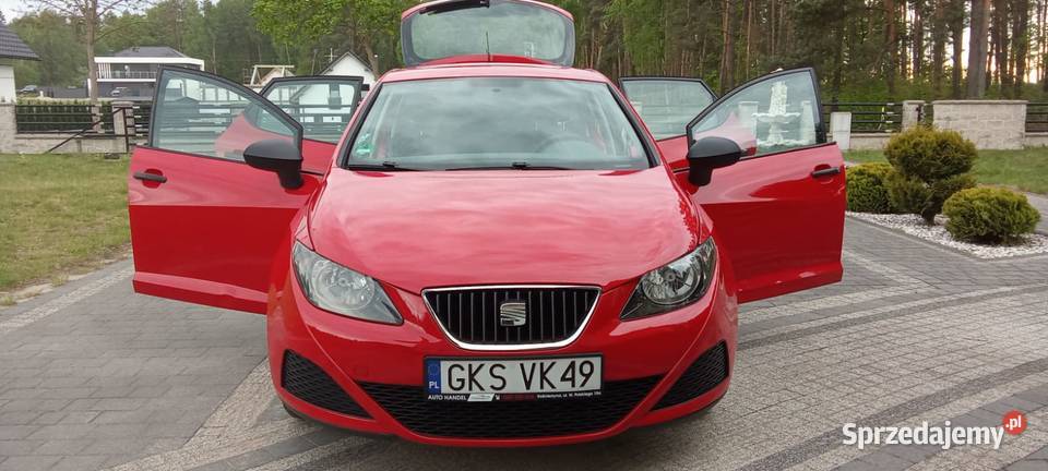 Seat Ibiza 09r 12benzyna 108t czerwony welurowa tapicerka Kościerzyna