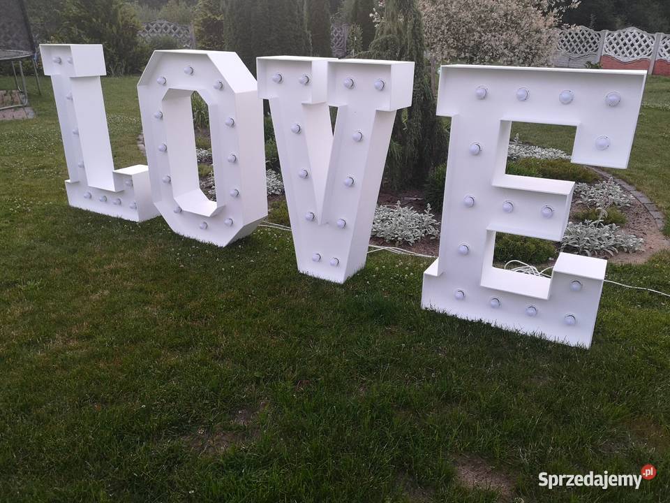 Napis Love Led wolne terminy dowóz ślub i wiele Bełchatów