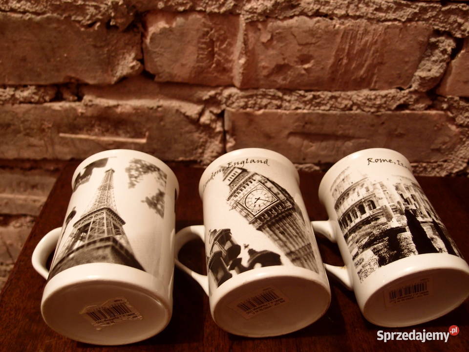 Kubki 3 stolice Europejskie Paryż Rzym Londyn Łódź