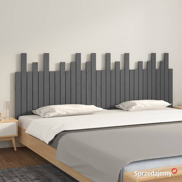 Wezgłowie łóżka szare 204x3x80 lite drewno mazowieckie sprzedam