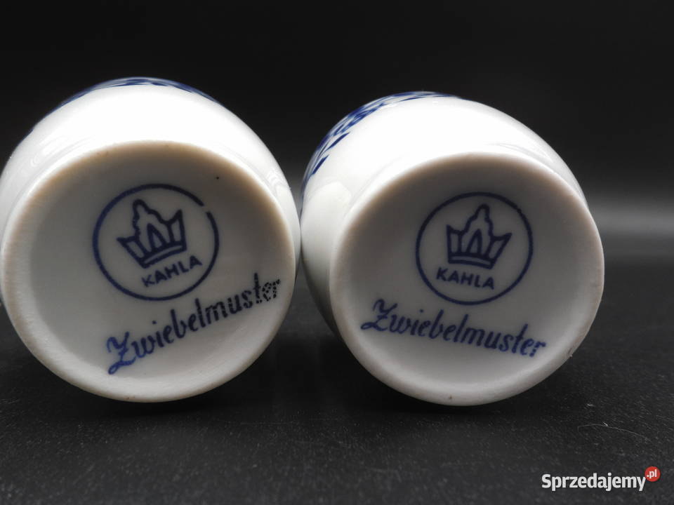Kieliszki do jajek wzór cebulowy porcelanowe 2 Raszków