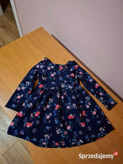 Sukienka w kwiatki z falbanką r 92 kujawsko-pomorskie Wąbrzeźno sprzedam