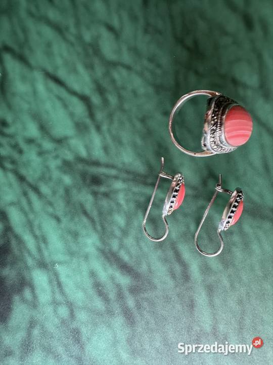 Biżuteria damska komplet kolczyki pierścionek