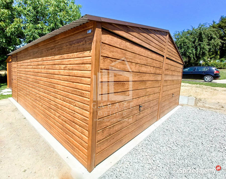 GARAŻ BLASZANY 6m x 6m dwuspadowy 2x Brama drzwi Sprzedaż łódzkie Łódź