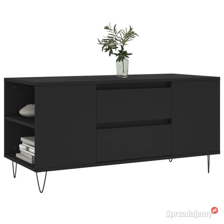 Stolik kawowy czarny 102x445x50 materiał Warszawa