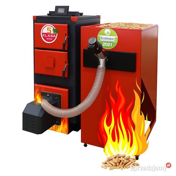 Kocioł Piec na Pellet Drewno Węgiel 5 klasa 13kW Włocławek