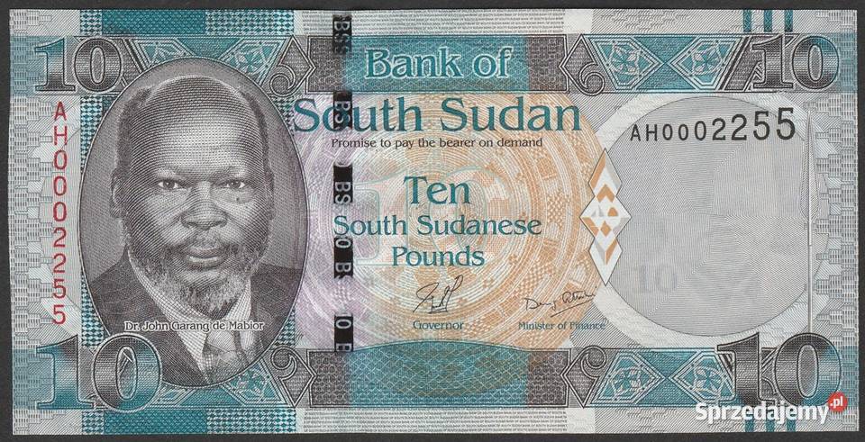 SUDAN POŁUDNIOWY 10 FUNTÓW 2015 STAN BANKOWY UNC